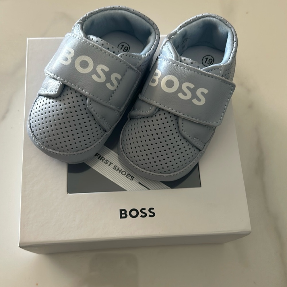 100% Authentic Hugo Boss Baby Walker / Velcro Strap Shoe - New with Box